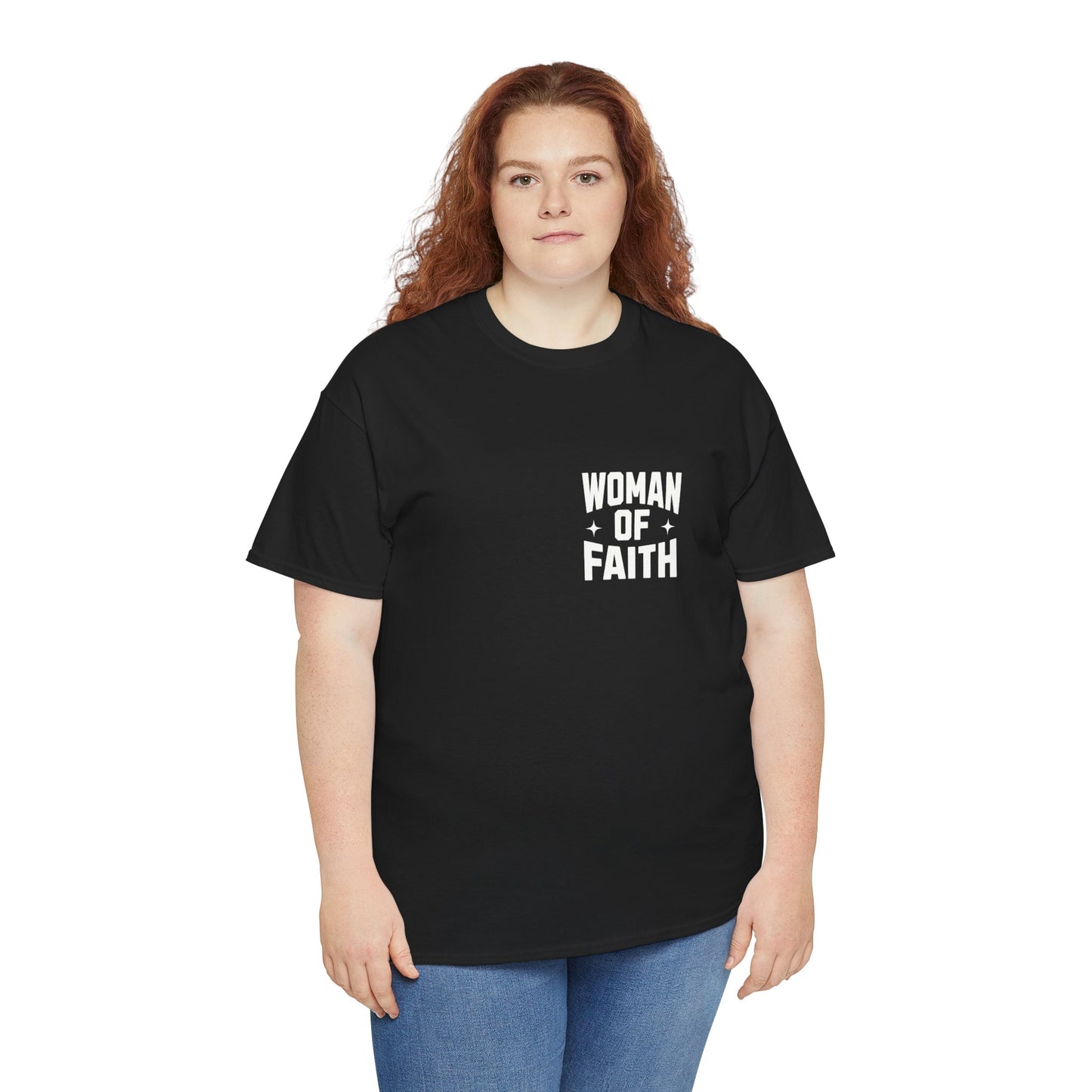WOMAN OF FAITH-TEE (BLACK/WHITE)