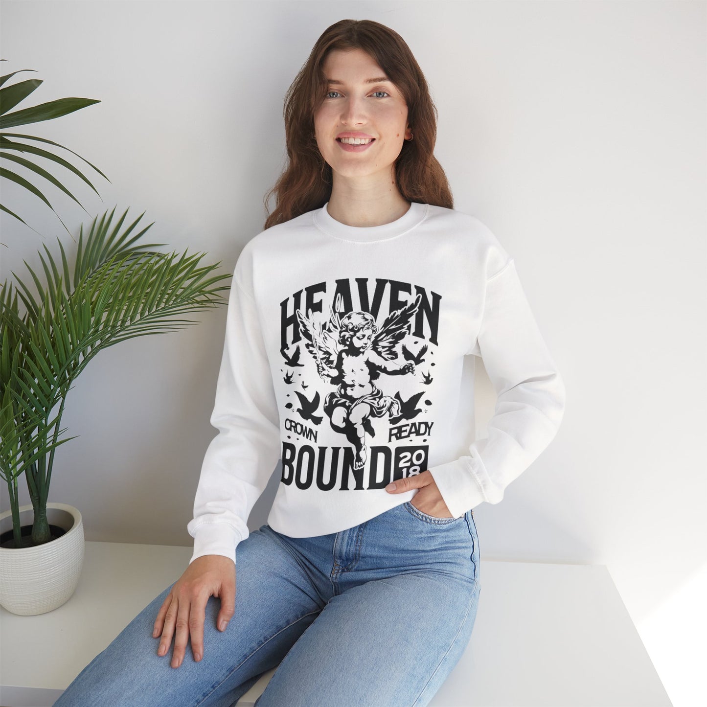 "Heaven Bound CREWNECK WHT