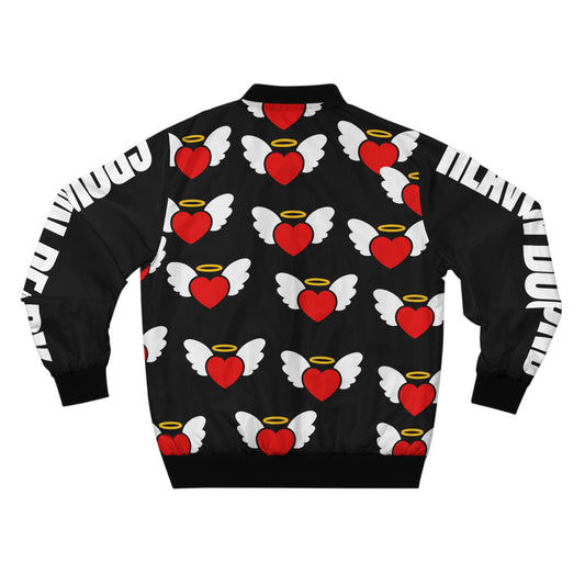 Heaven Bound Bomber Jacket — Winged Heart All-Over Print