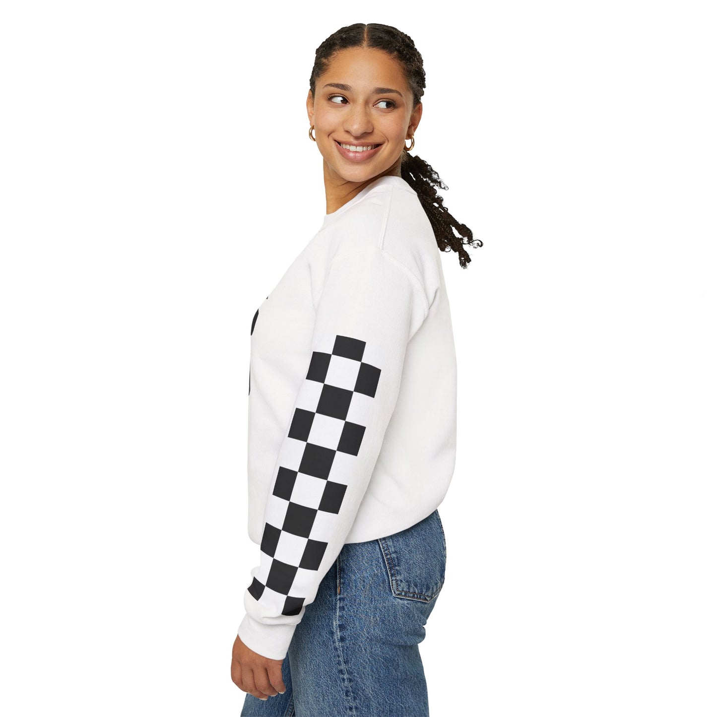 Heaven Bound Checkered Crewneck Sweatshirt
