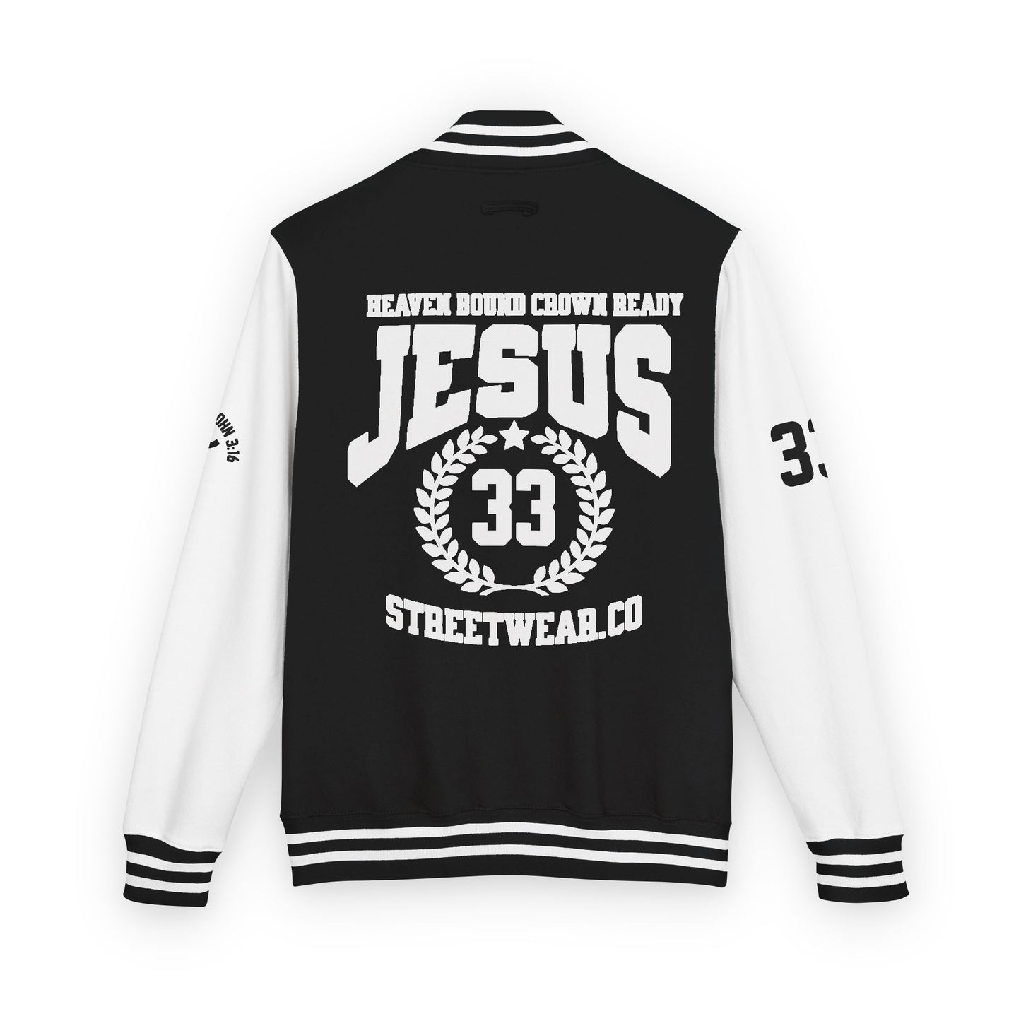 JESUS STREETWEARCO UNIVERSITY- JACKET (BLACK/WHITE)