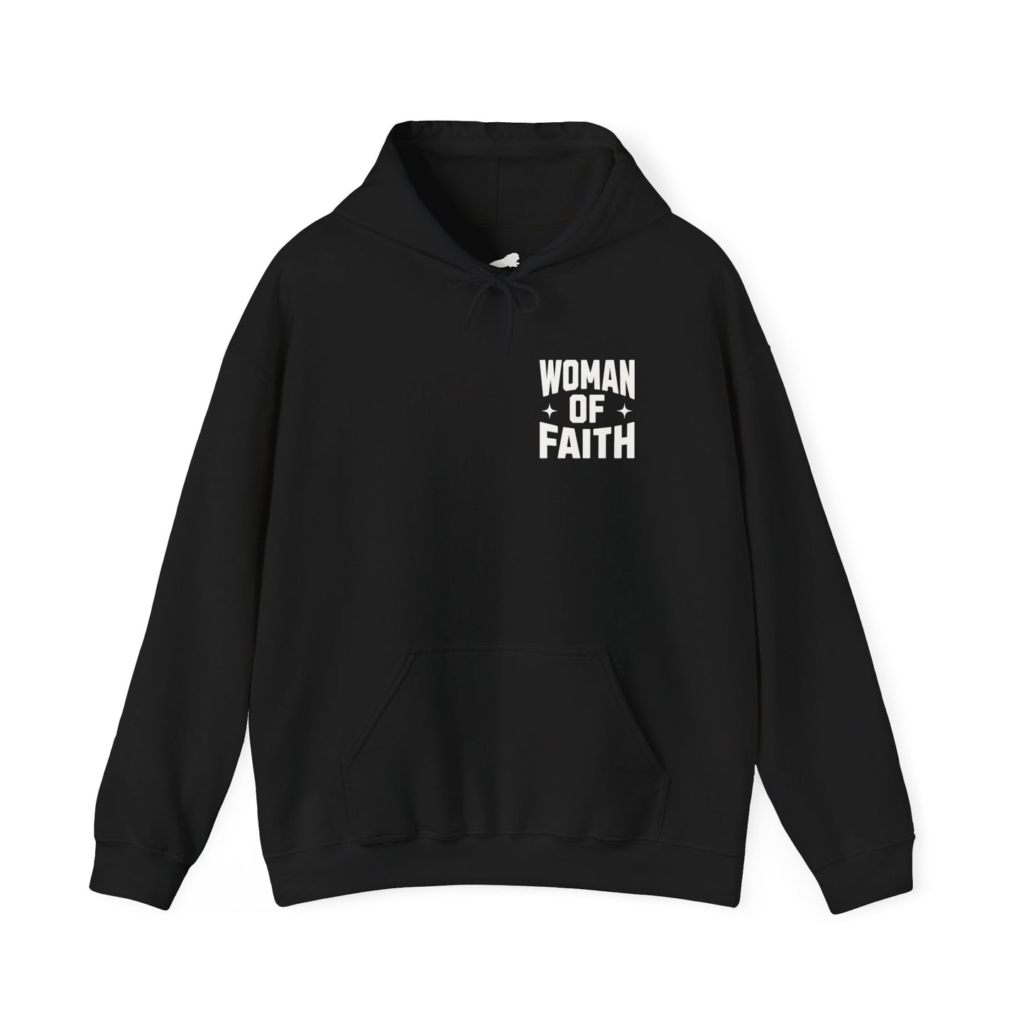 WOMAN OF FAITH-HOODIE (BLACK/WHITE)