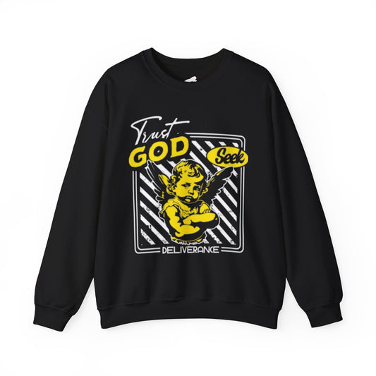 "Trust God"Deliverance Cherub Crewneck