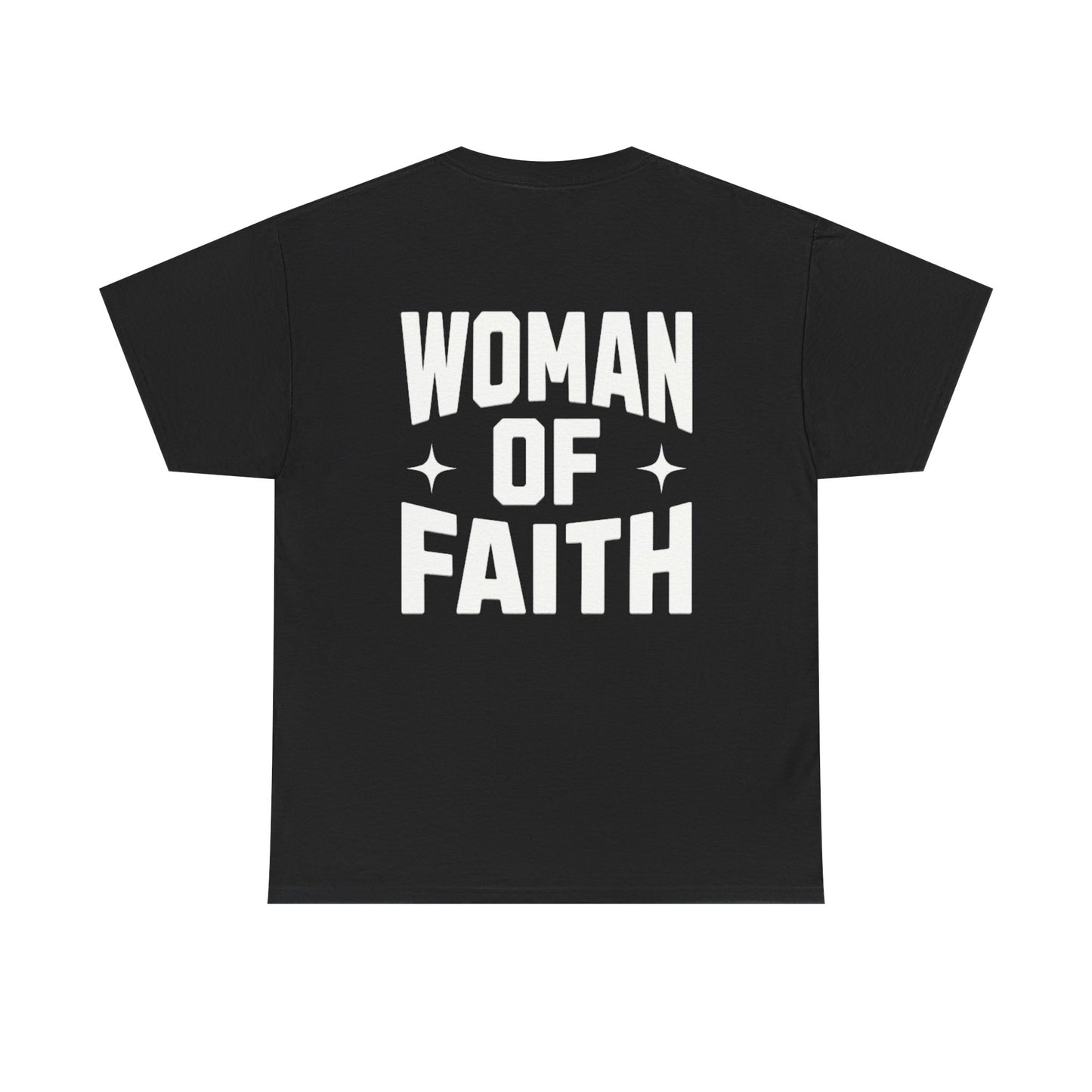 WOMAN OF FAITH-TEE (BLACK/WHITE)