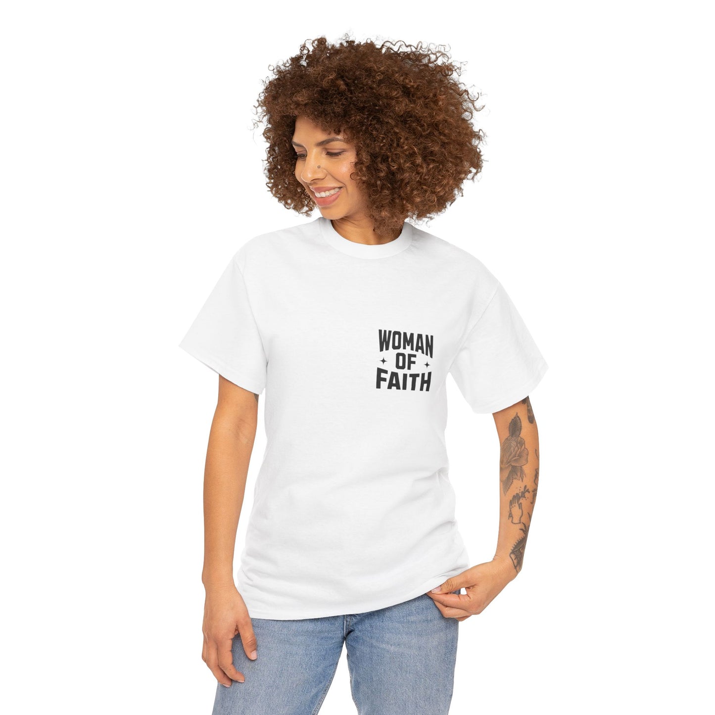 WOMEN OF FAITH-TEE (WHITE/BLACK)