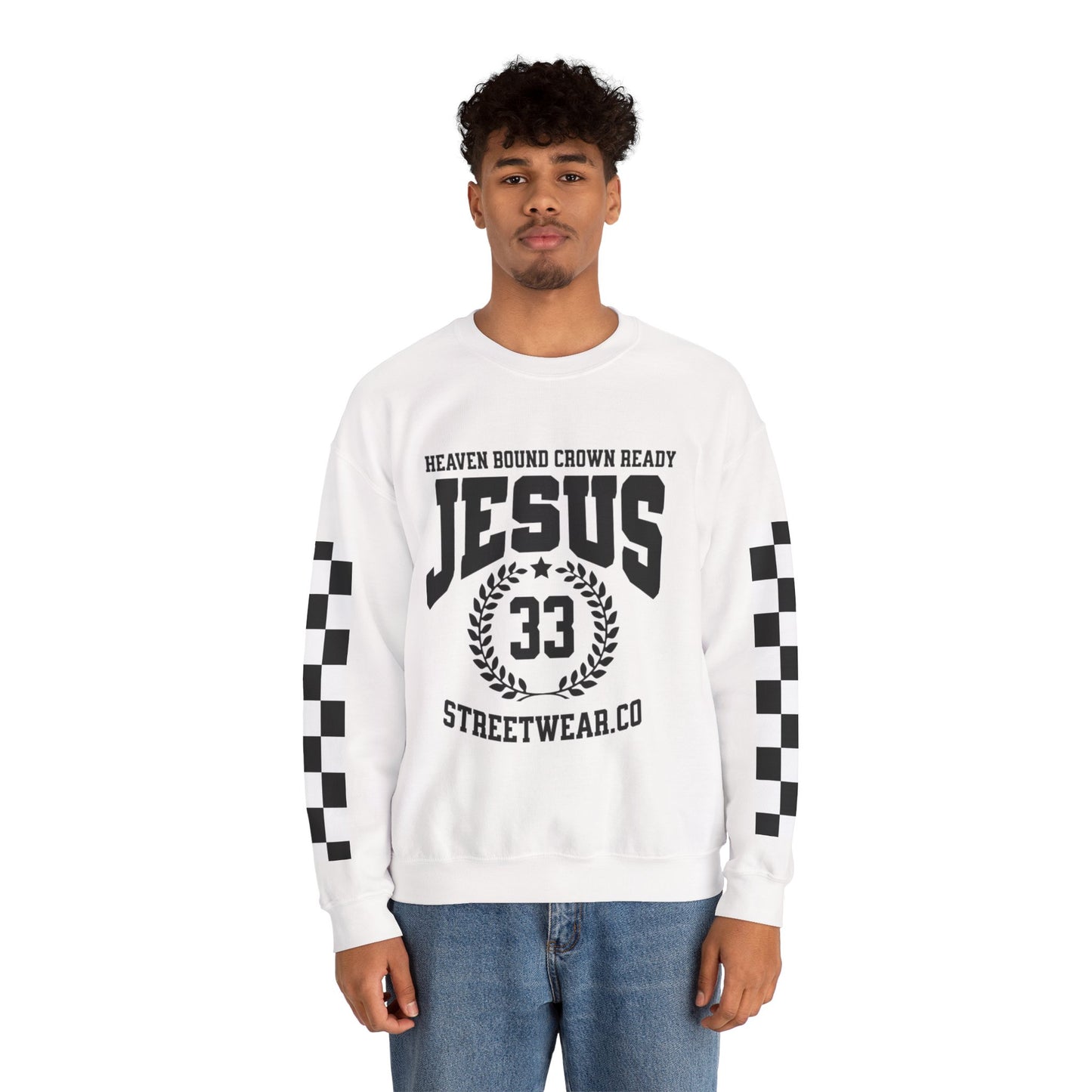 Heaven Bound Checkered Crewneck Sweatshirt
