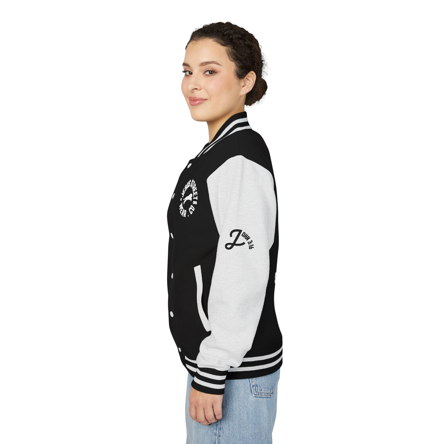 JESUS STREETWEARCO UNIVERSITY- JACKET (BLACK/WHITE)
