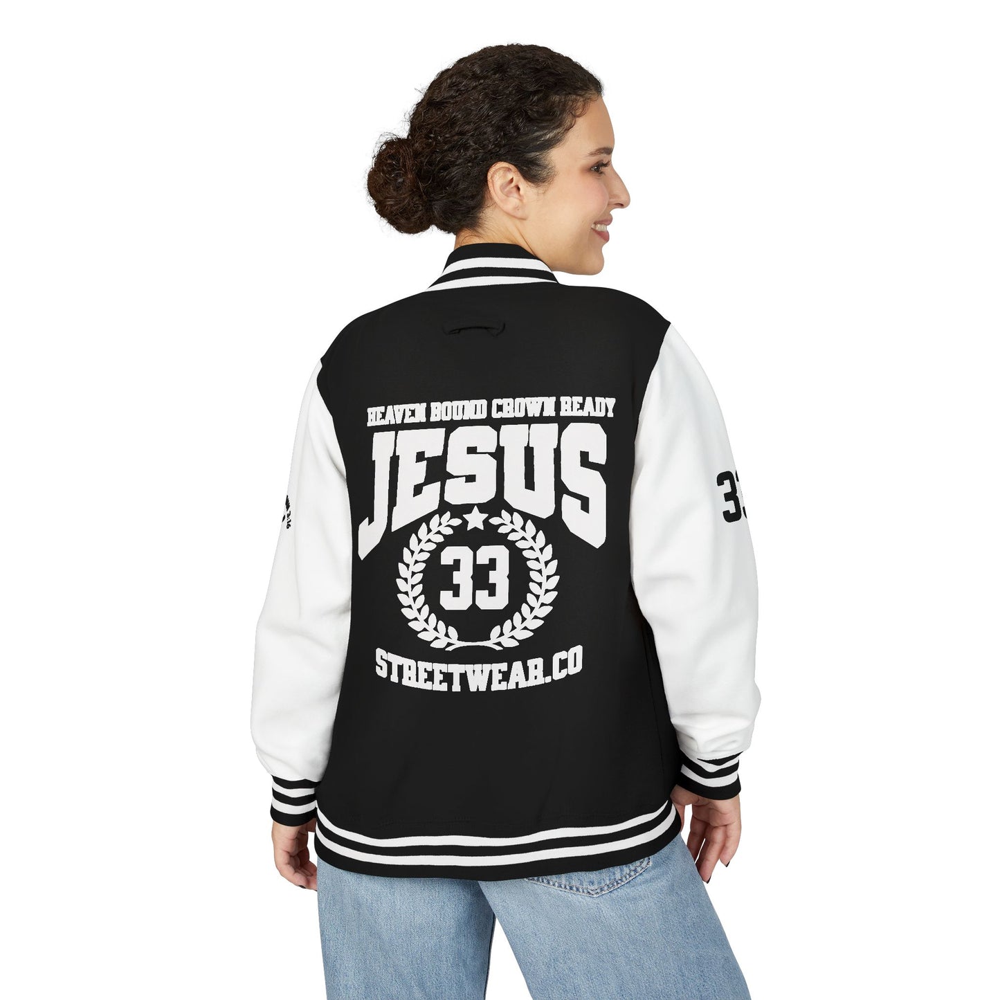 JESUS STREETWEARCO UNIVERSITY- JACKET (BLACK/WHITE)