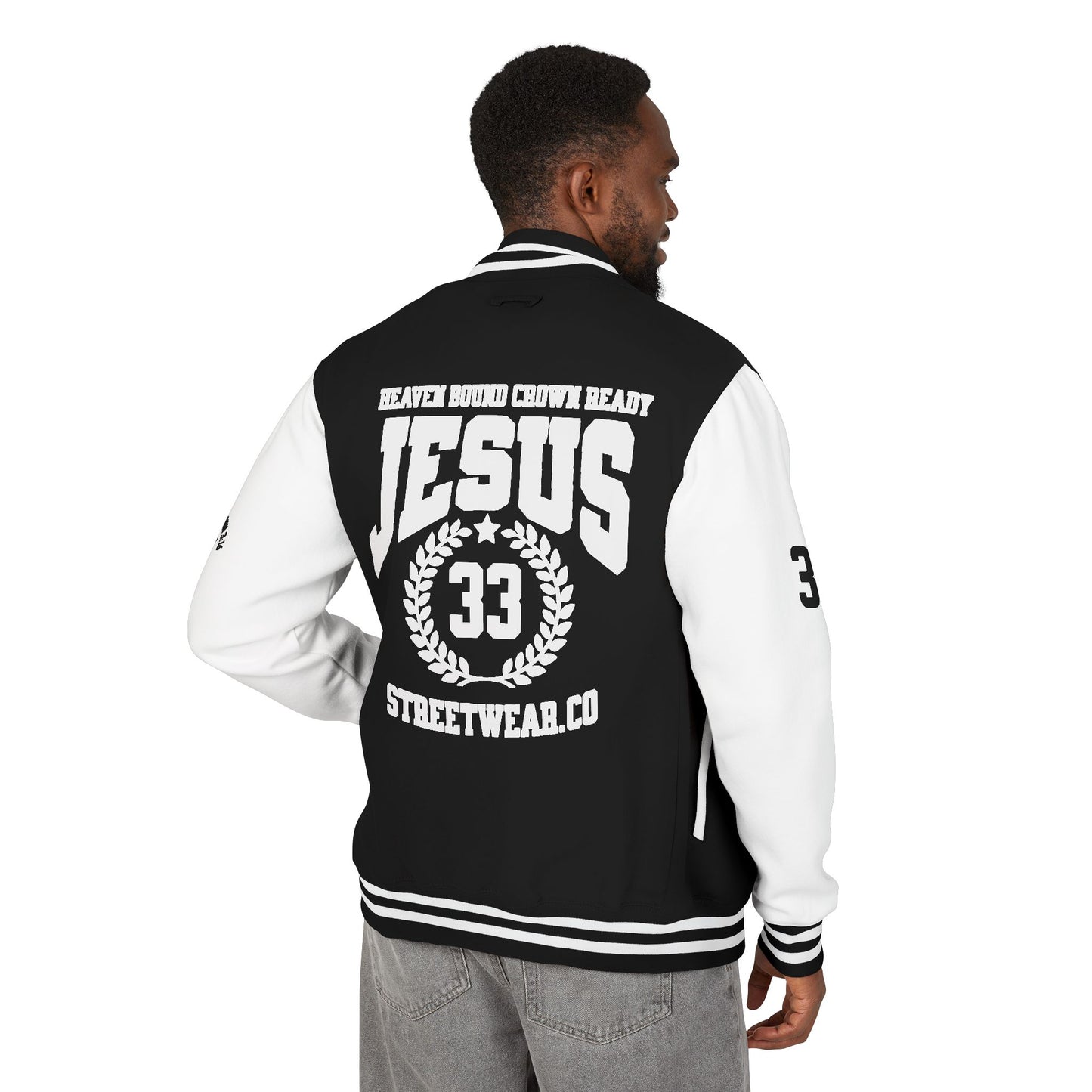 JESUS STREETWEARCO UNIVERSITY- JACKET (BLACK/WHITE)