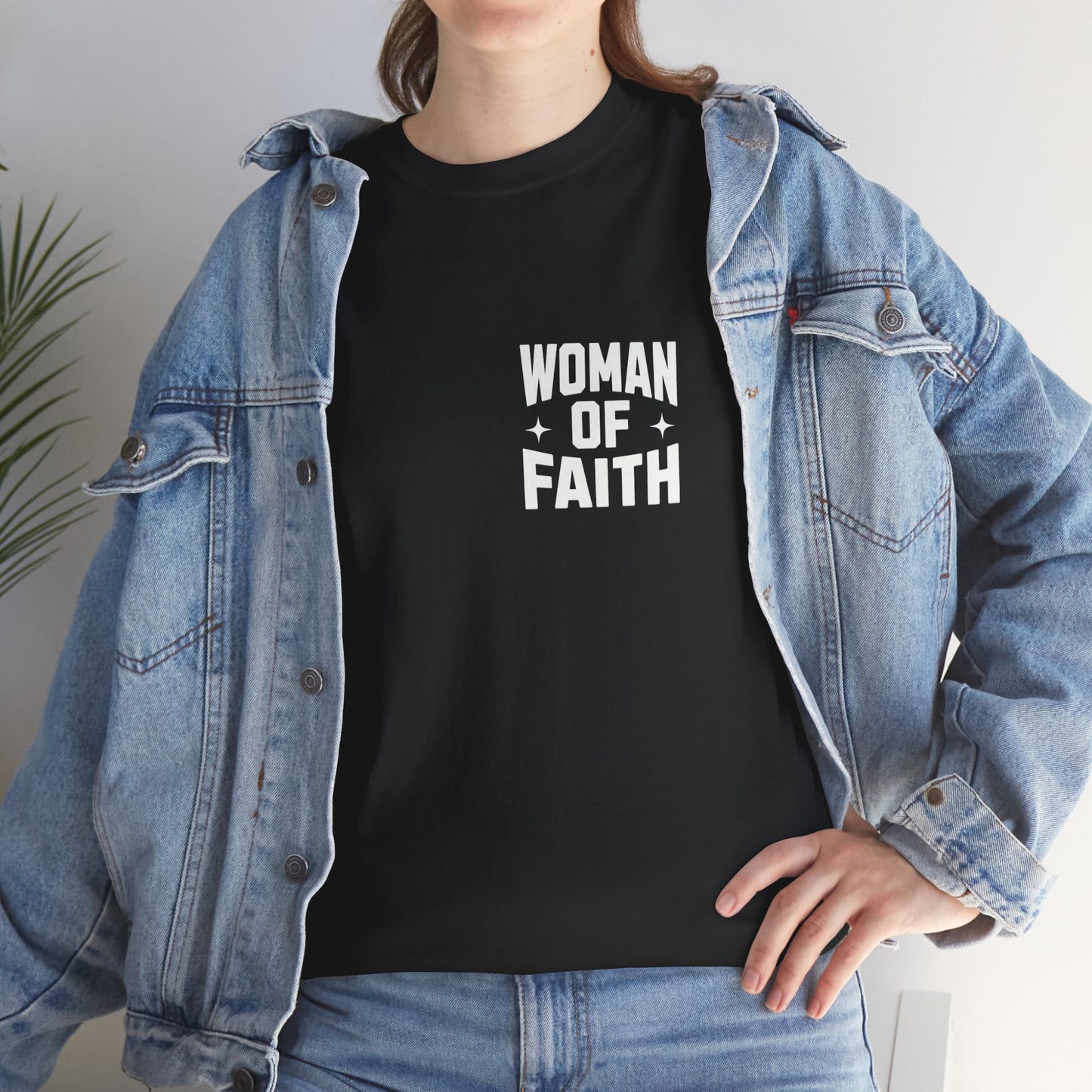 WOMAN OF FAITH-TEE (BLACK/WHITE)