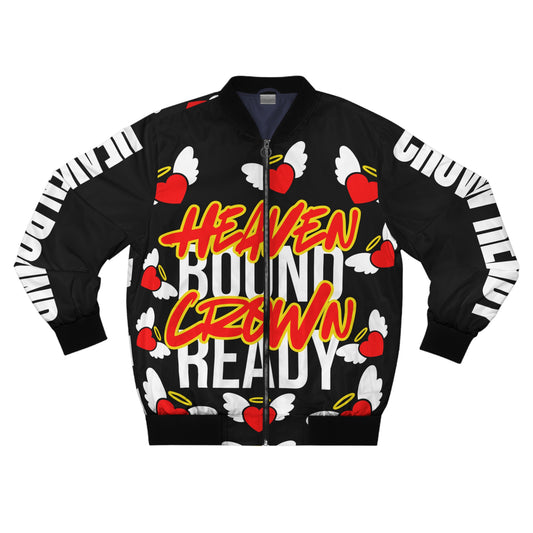 Heaven Bound  Bomber Jacket — Winged Heart All-Over Print
