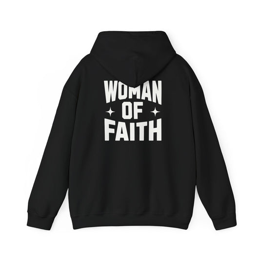 WOMAN OF FAITH-HOODIE (BLACK/WHITE)