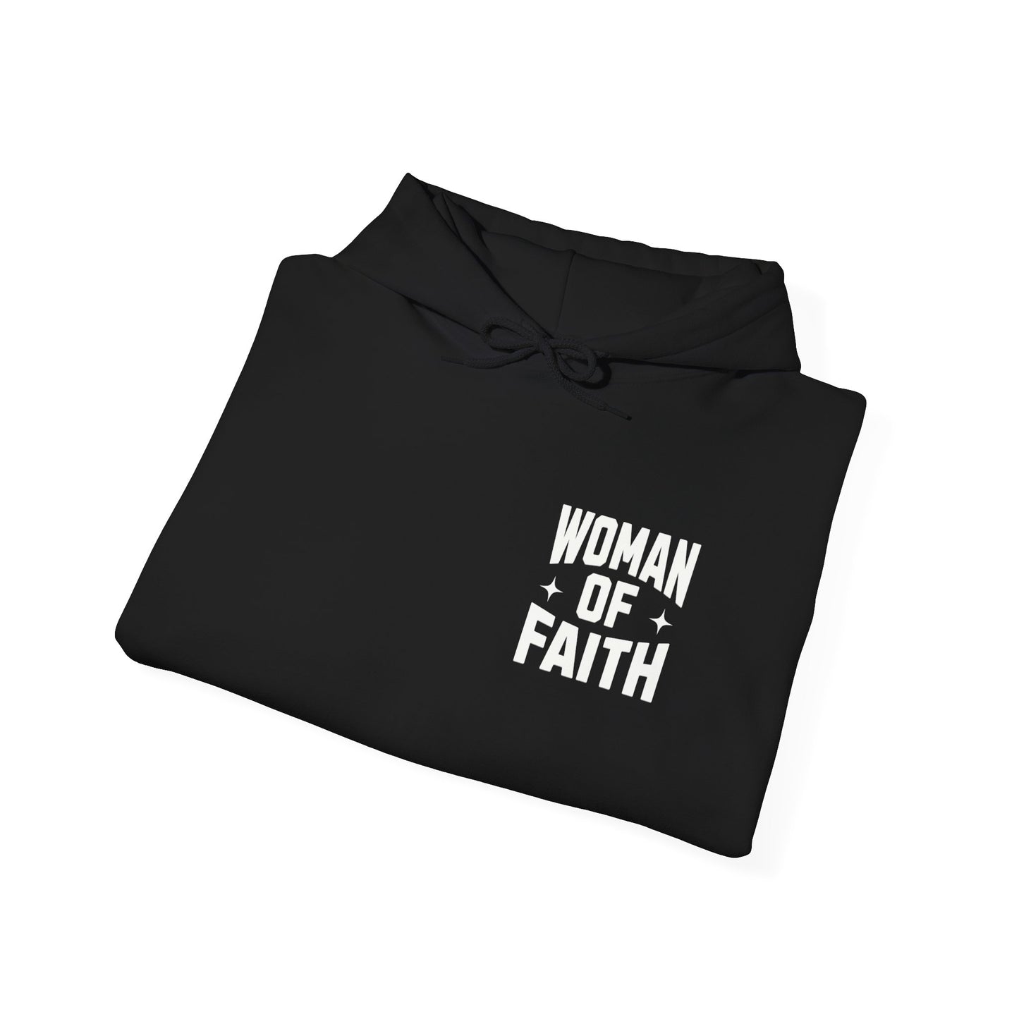 WOMAN OF FAITH-HOODIE (BLACK/WHITE)