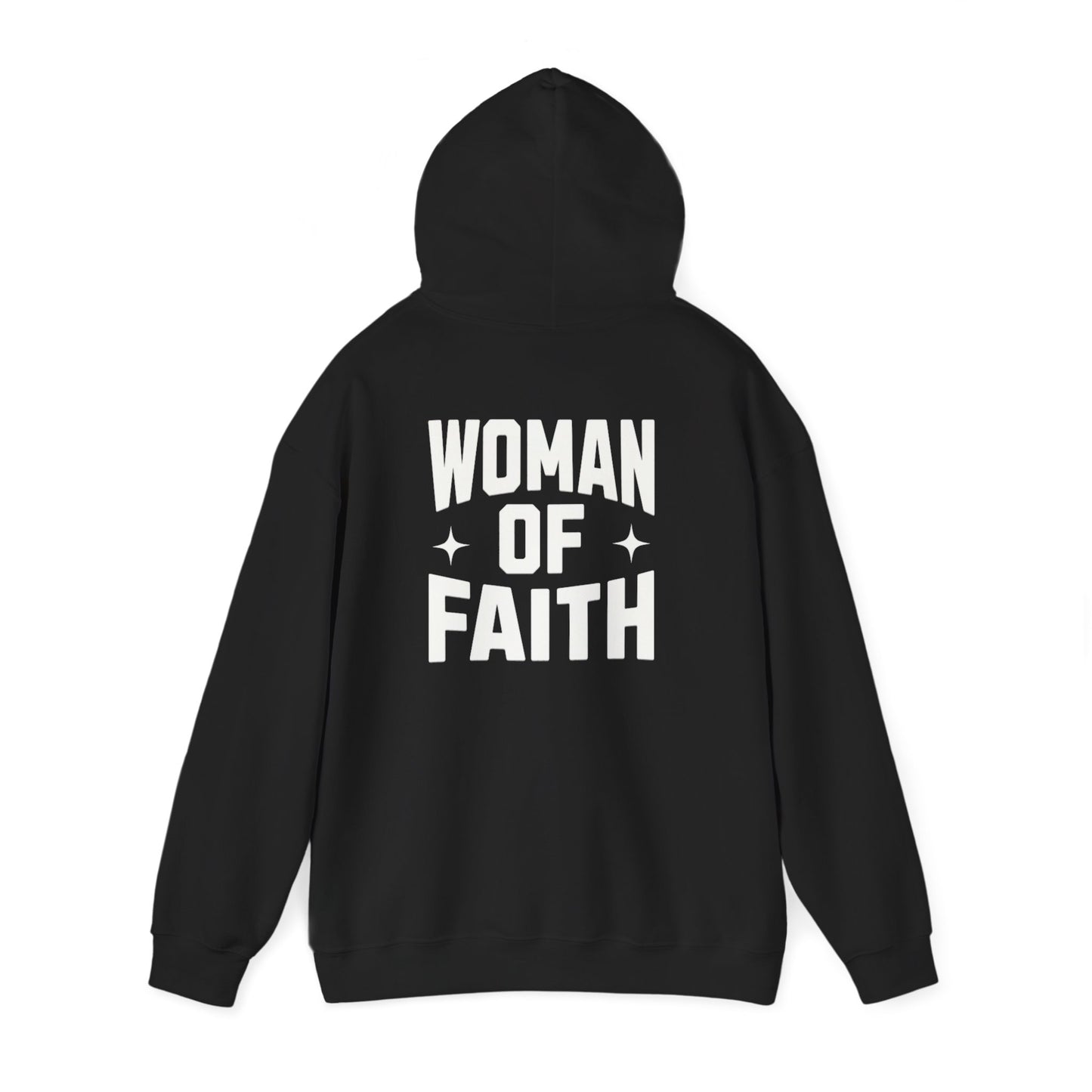 WOMAN OF FAITH-HOODIE (BLACK/WHITE)