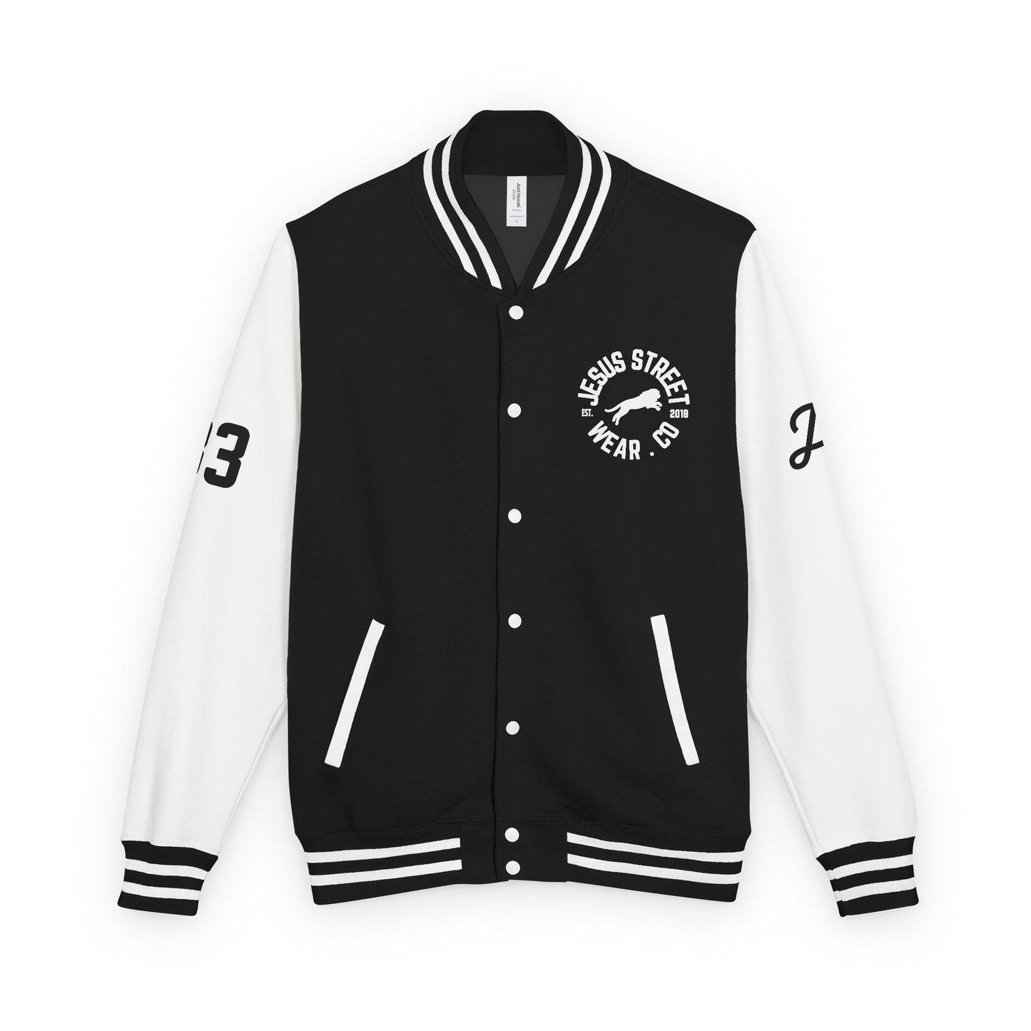 JESUS STREETWEARCO UNIVERSITY- JACKET (BLACK/WHITE)