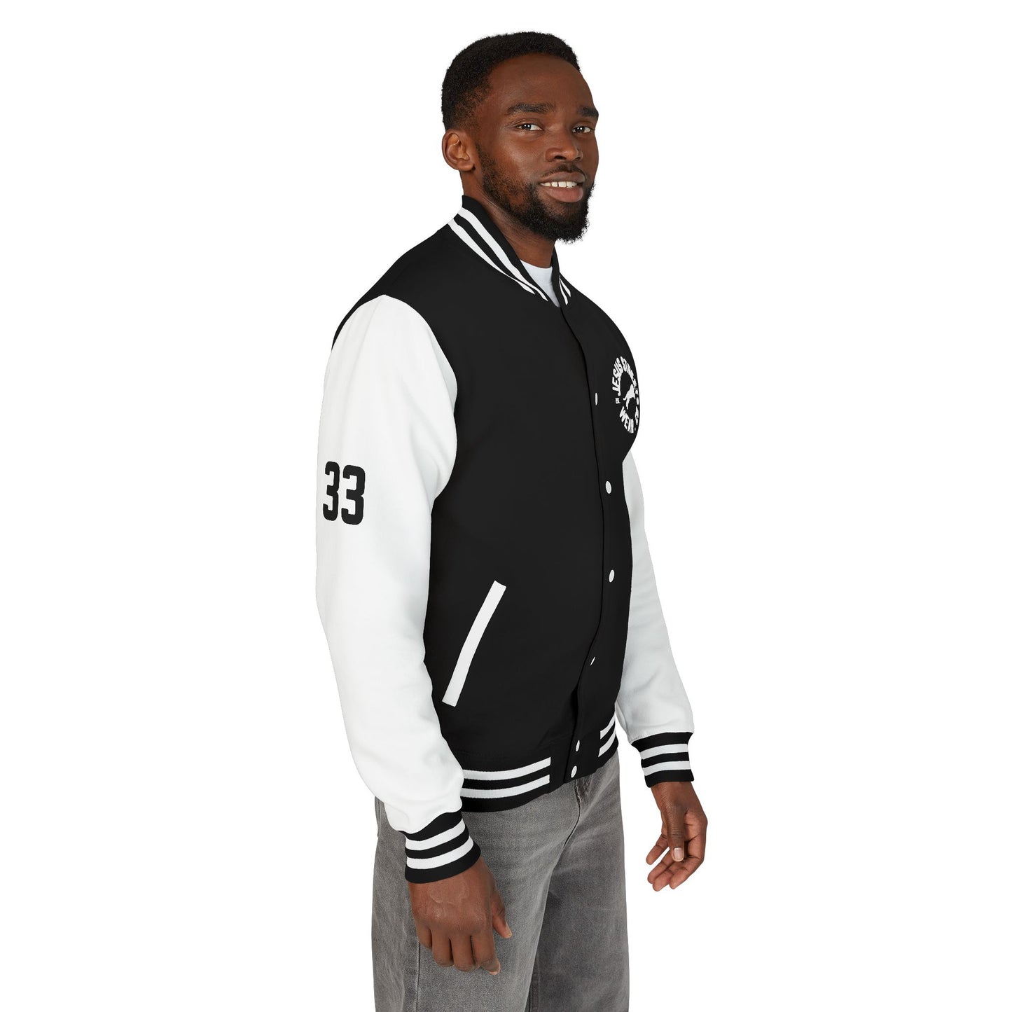 JESUS STREETWEARCO UNIVERSITY- JACKET (BLACK/WHITE)